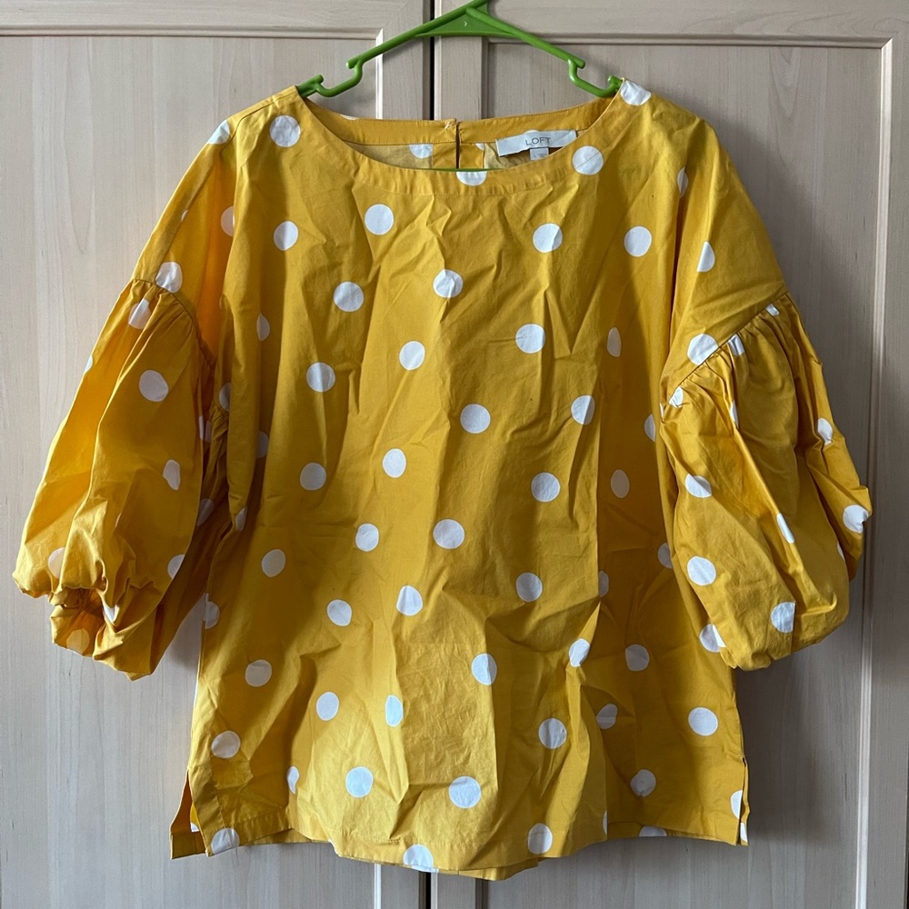 Yellow polka dot LOFT shirt